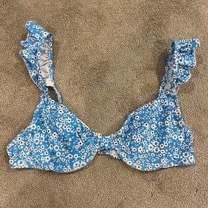 floral bikini top never worn